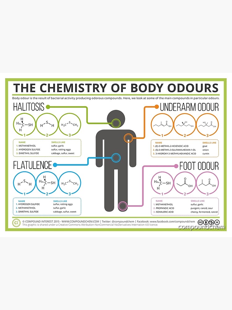 The Chemistry of Body Odours by compoundchem