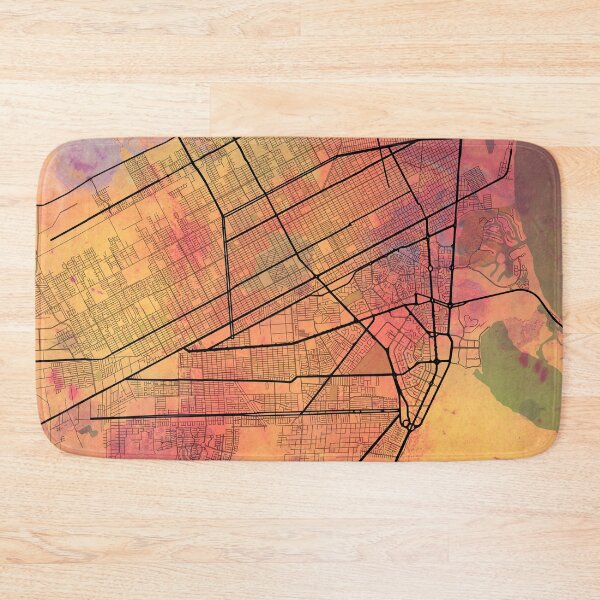 Item preview, Cancun Mexico Street Map Art Watercolor Lava Explosion designed and sold by IvonDesign.