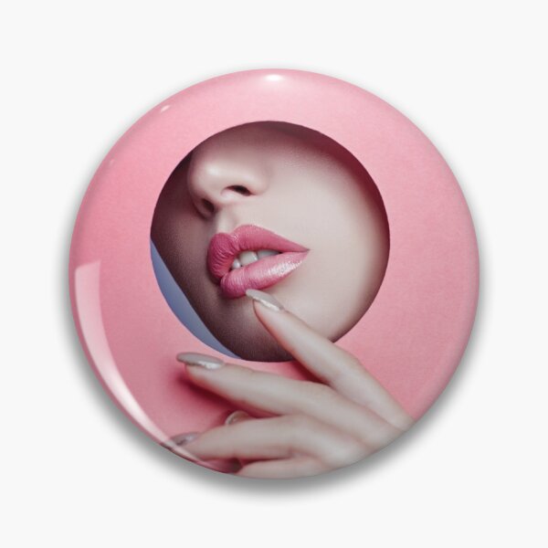 Item preview, Cant Breathe - Pink Lips and Nose Peeping through a hole in pink paper designed and sold by cgroenewald.