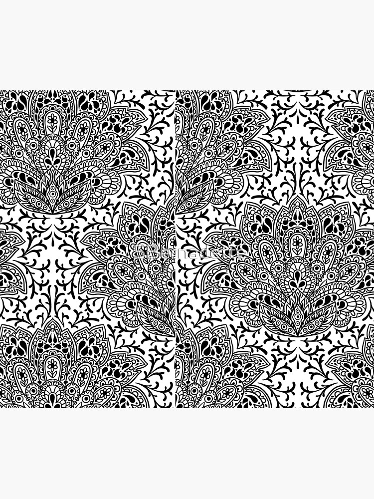 Thumbnail 2 of 2, Duvet Cover, Stencil Mandala Flower Pattern designed and sold by SBernadette.