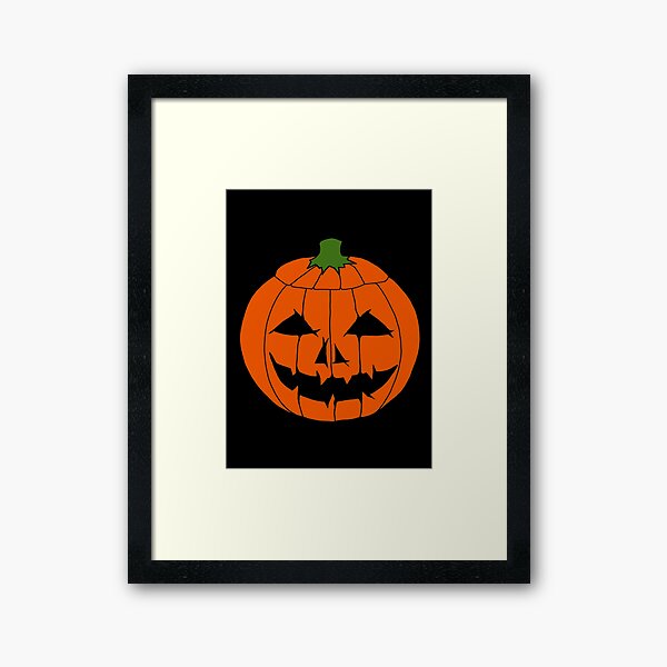 Jack O'Lantern Halloween Pumpkin Face Framed Art Print