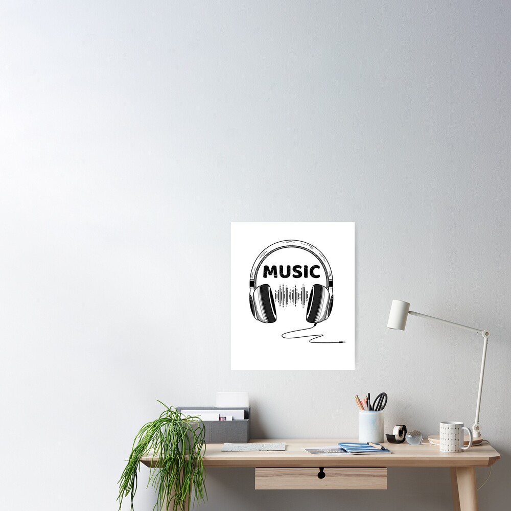 Music Headphones with voice sign Music Headphones Sticker by  Trenddesigns24