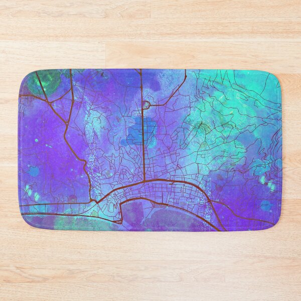 Item preview, Cannes France Street Map Art Watercolor Marine Blue designed and sold by IvonDesign.