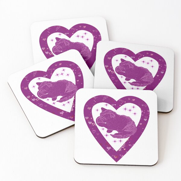 Item preview, Cat in heart purple designed and sold by Moonyflower.