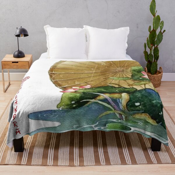 Item preview, Chinese ink drawing - lotus stems water lilies with paper shade designed and sold by Kallandra.