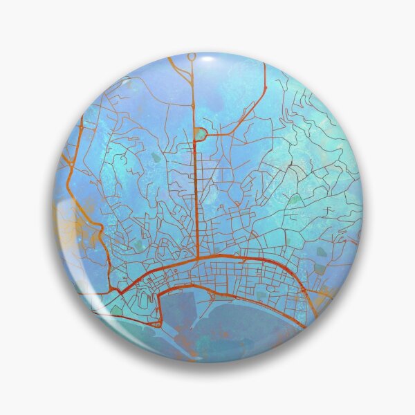 Item preview, Cannes France Street Map Art Watercolor Blue Lounge designed and sold by IvonDesign.