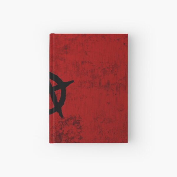 anarchy symbol on red grungy background dirt effect grunge effect Hardcover Journal