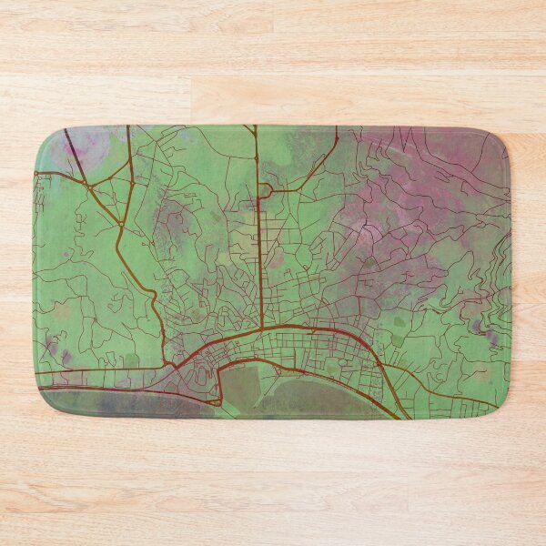 Item preview, Cannes France Street Map Art Watercolor Green Pink designed and sold by IvonDesign.