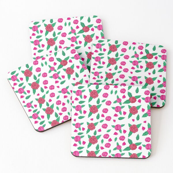 Item preview,  Flower Floral red and pink roses Gouache Pattern designed and sold by KatieDiamondArt.
