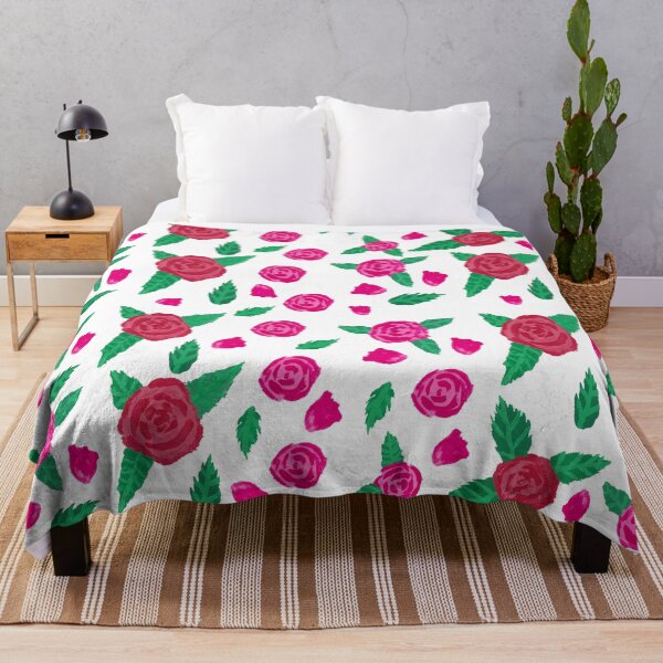 Item preview, Flower Floral red and pink roses Gouache Pattern designed and sold by KatieDiamondArt.