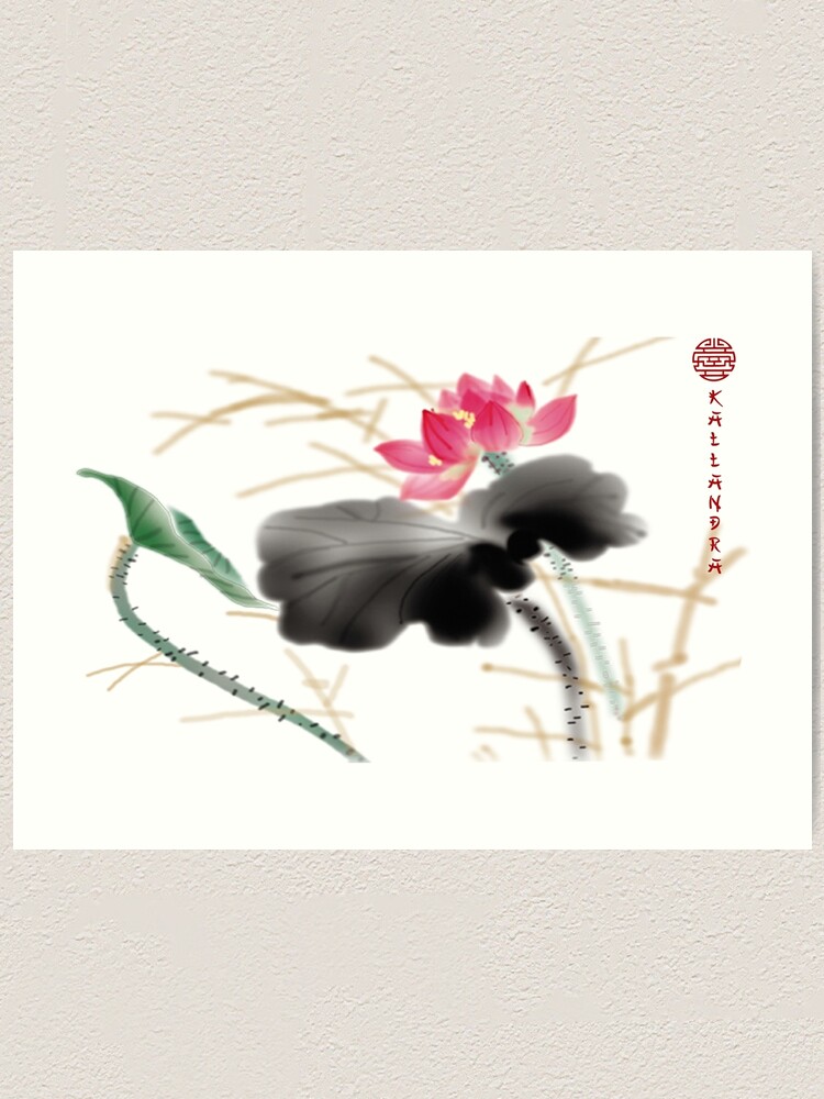 Japanese Samurai Ink Painting Art Print by The Lotus Room