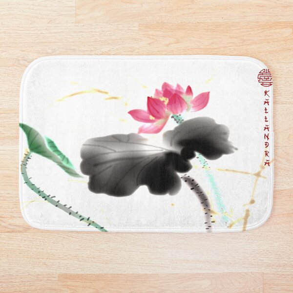 Aperçu de l'œuvre Dessin à l'encre de Chine - Tiges de lotus Nénuphars et peinture à l'encre de roseau créée et vendue par Kallandra.
