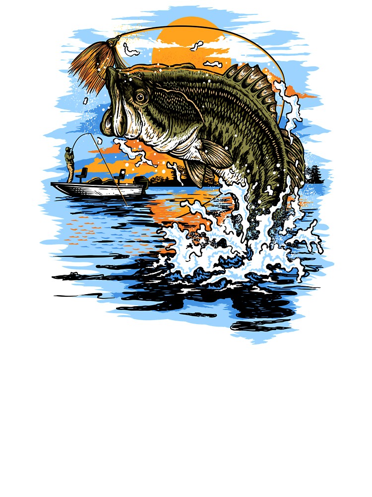Large Mouth Bass Fishing Graphic print | Kids T-Shirt
