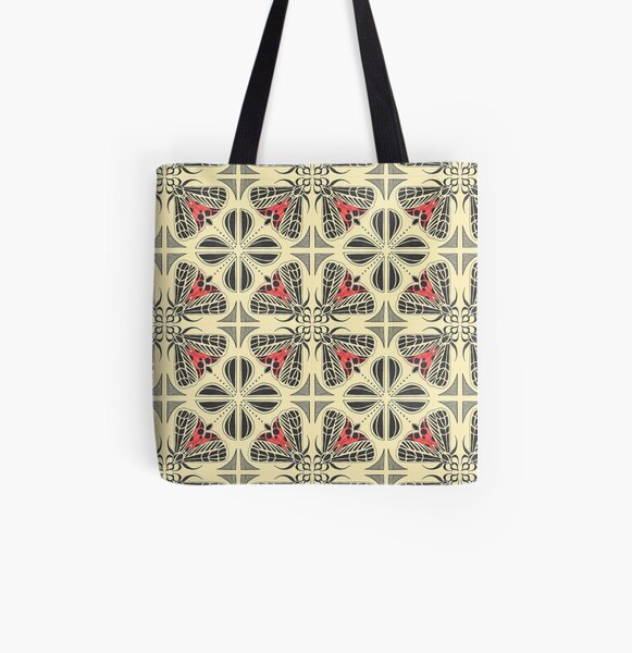 Harnessed Tiger Moth Tile All Over Print Tote Bag