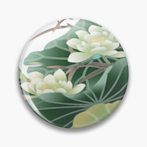 Item preview, Chinese Art Print - White Lotus Stems Water Lilies Bamboo designed and sold by Kallandra.