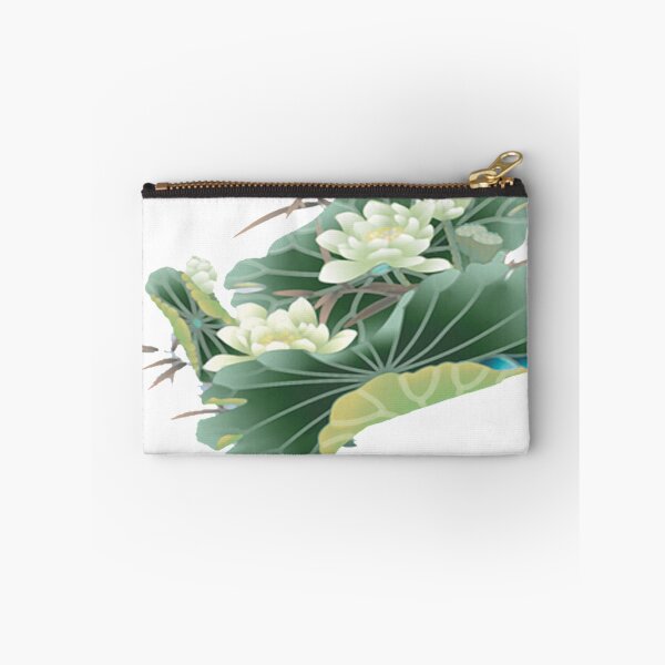 Item preview, Chinese Art Print - White Lotus Stems Water Lilies Bamboo designed and sold by Kallandra.