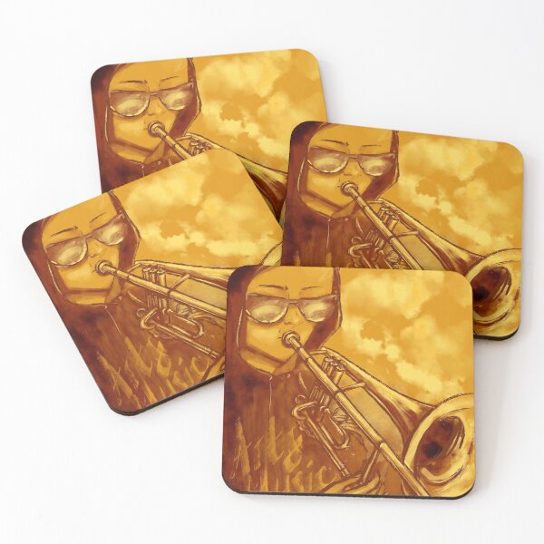 Item preview, A boy plays trumpet in gold designed and sold by MindMirror.