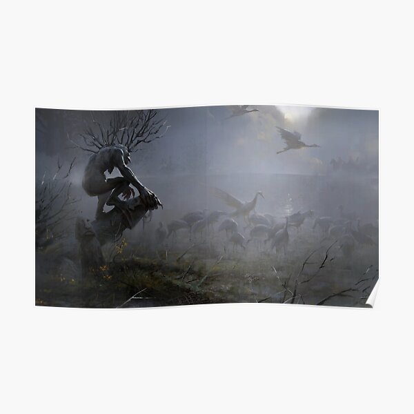 Cranes in the Fog Poster