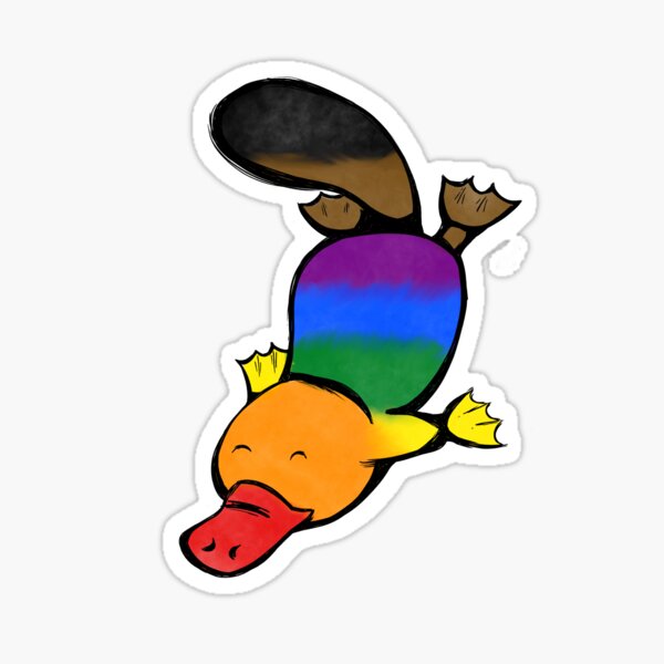 Rainbow Platypus Sticker