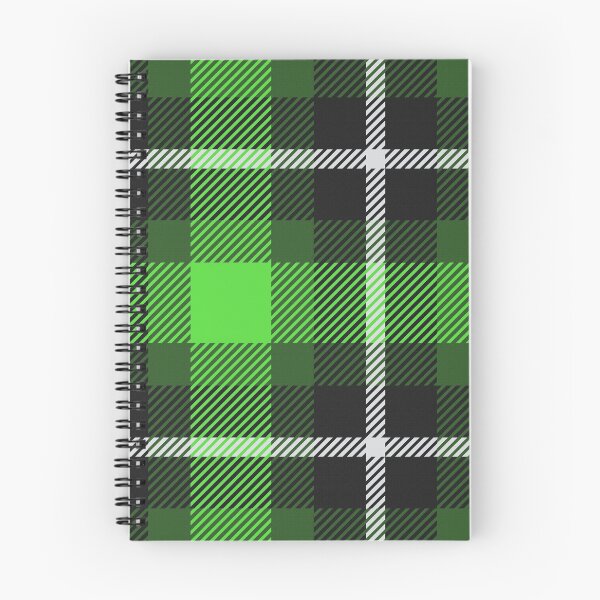 Aperçu de l'œuvre Tartan écossais croisé noir vert vif créée et vendue par GrumpyBoobsArt.