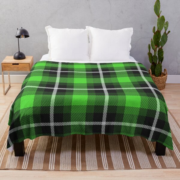 Item preview, Black Twill Plaid Tartan Bright Green designed and sold by GrumpyBoobsArt.