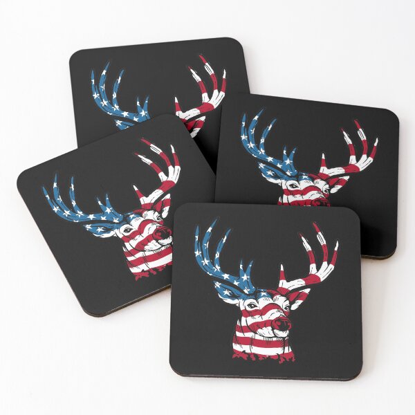 Item preview, American Flag Deer 4th of July - Deer Gear for Hunters print designed and sold by jakehughes2015.