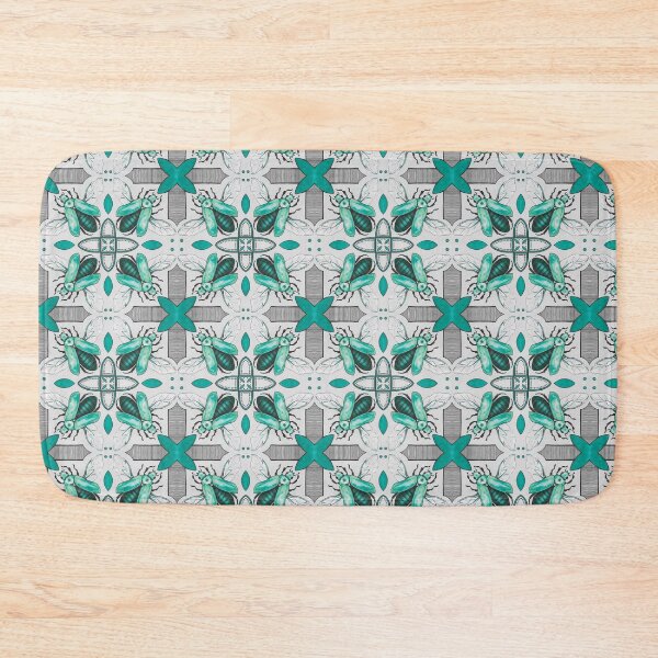 Item preview, Green Beetle Tile on Grey designed and sold by Birdqueen.