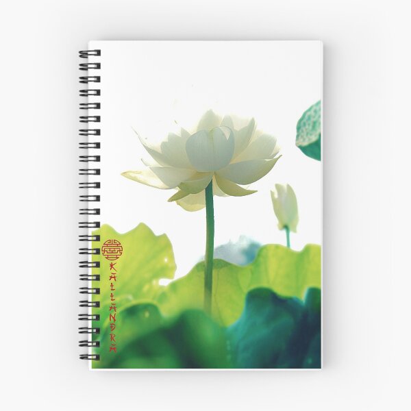 Item preview, Chinese Art Print - White Lotus Stems Water Lilies Large Bloom designed and sold by Kallandra.