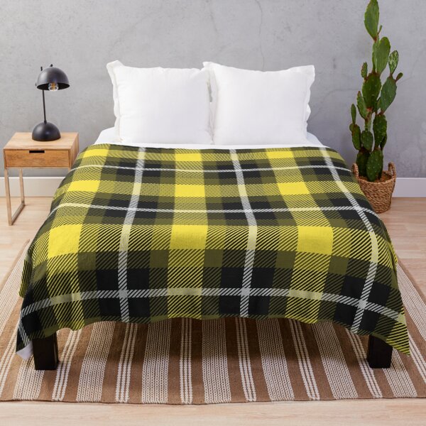 Item preview, Black Twill Plaid Tartan 90's Yellow designed and sold by GrumpyBoobsArt.