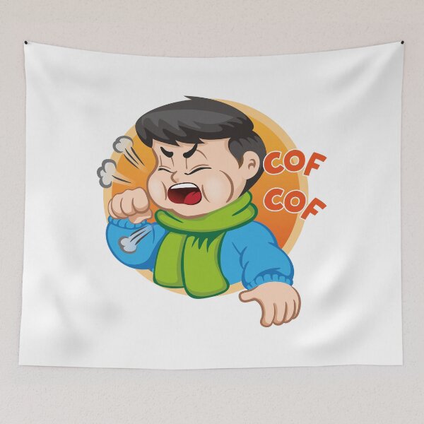 Item preview, Illustration depicts a child character with cough wearing scarf and blouse designed and sold by LucianoCosmo.