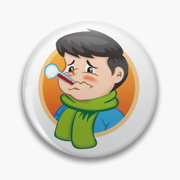 Item preview, Illustration depicts a child character with thermometer in his mouth, sick, wearing winter clothing designed and sold by LucianoCosmo.