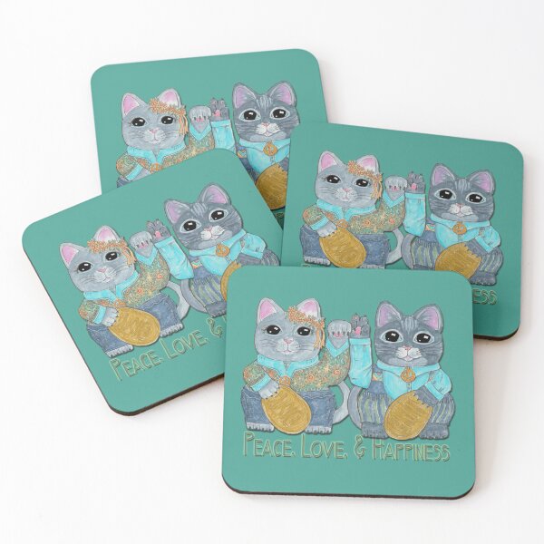 Item preview, Hippie Lucky Cats designed and sold by Jennifer Stedman.