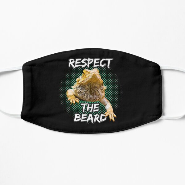 Respect The Beard - Bearded Dragon Funny Reptile T-shirt Flat Mask