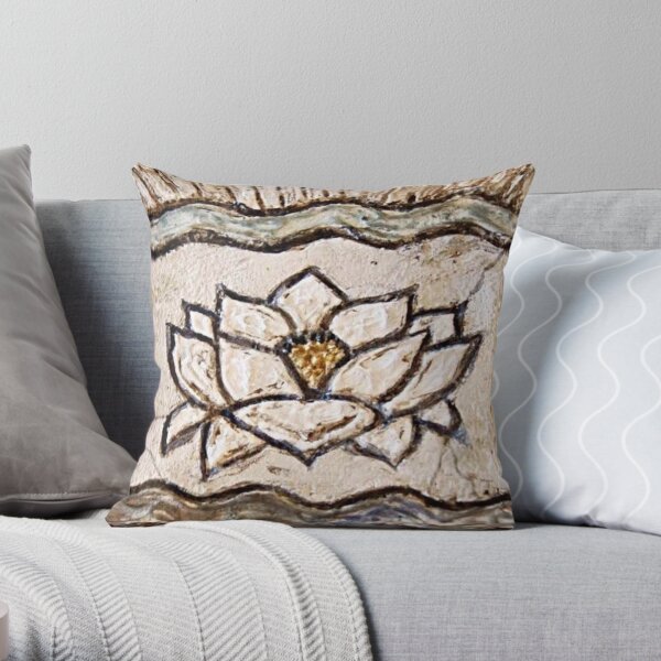 Lotus Namaste / Yoga Art / Wellness / Meditation / Mindfulness Throw Pillow