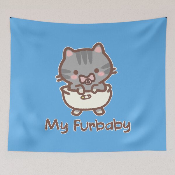 Aperçu de l'œuvre Furbaby en couches - Grey Tabby Girl créée et vendue par LilFurKids.