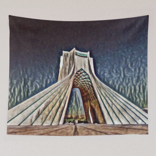 Item preview, Iran Azadi Tower Artistic Illustration Relief Style designed and sold by D4li98.