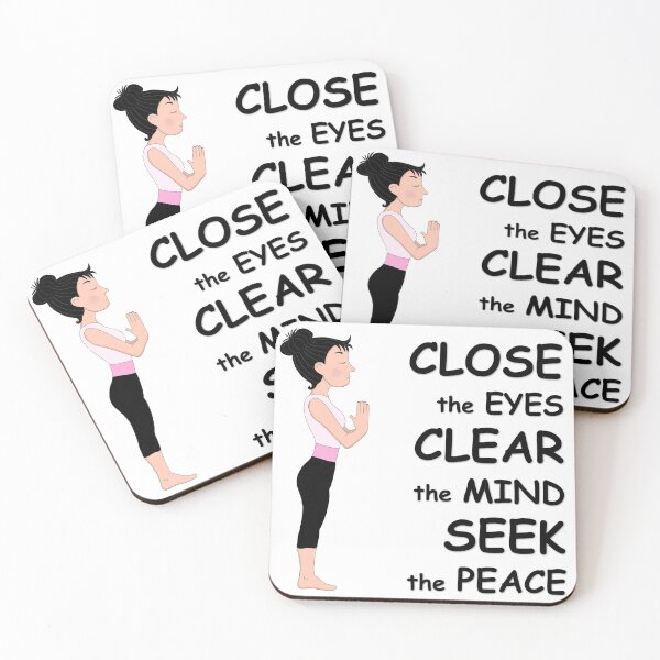 Item preview, Yoga - Clear the Mind, Seek the Peace designed and sold by The Zany Paintbrush | Home Decor | Apparel | Accessories.