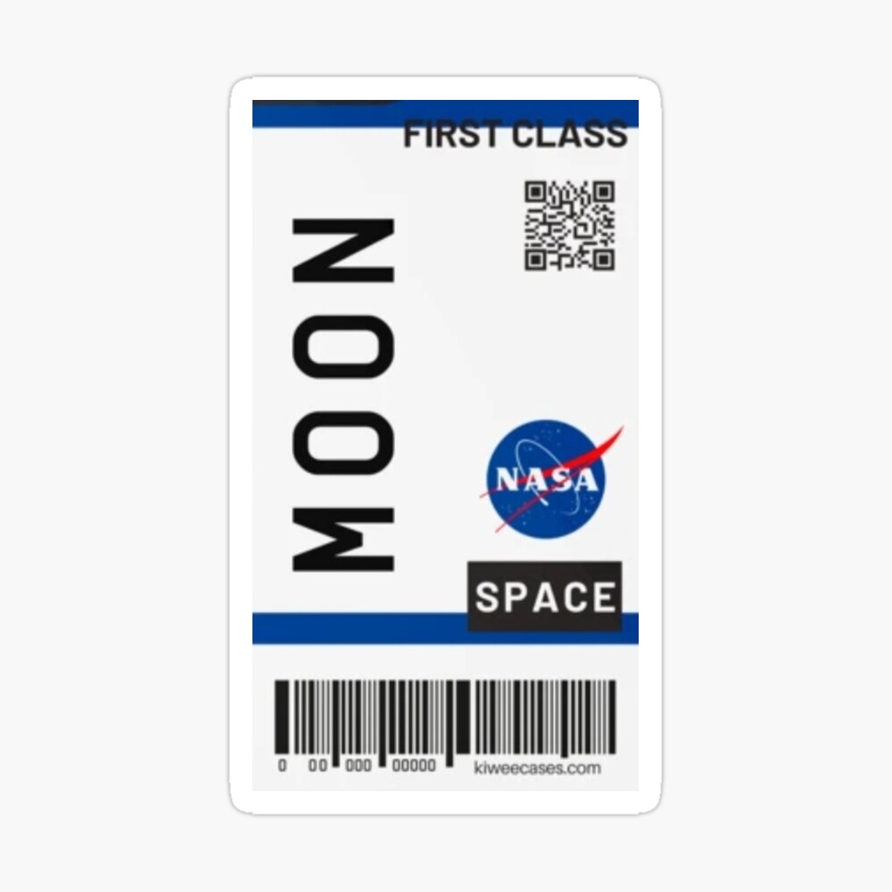 Plane Ticket To The Moon Greeting Card By Zaklawson24 Redbubble