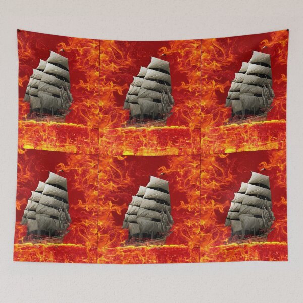 Item preview, SHIP ON THE SEA OF FLAMES  designed and sold by johnnyssandart.