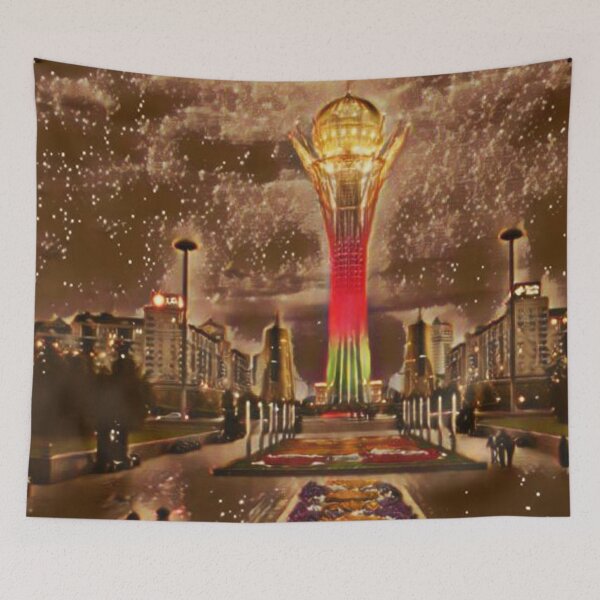 Item preview, Kazakhstan Bayterek Tower Artistic Illustration Sparkle Style designed and sold by D4li98.
