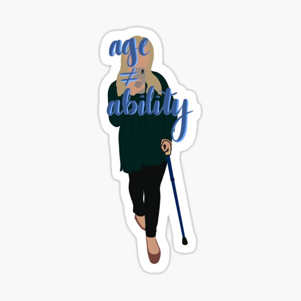 Item preview, Age Does Not Equal Ability Cane User Cartoon designed and sold by parshalltoyou.