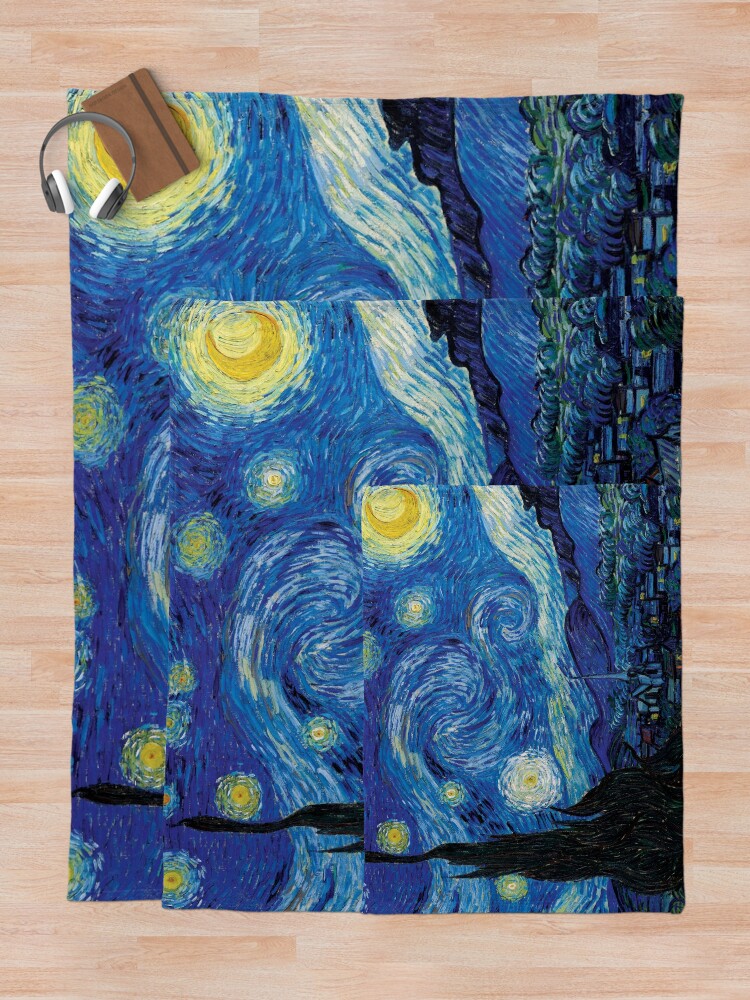 Alternate view of Vincent Van Gogh - Starry Night Throw Blanket
