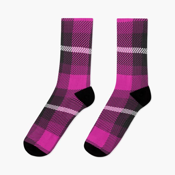 Item preview, Black Twill Plaid Tartan Magenta Fuchsia  designed and sold by GrumpyBoobsArt.