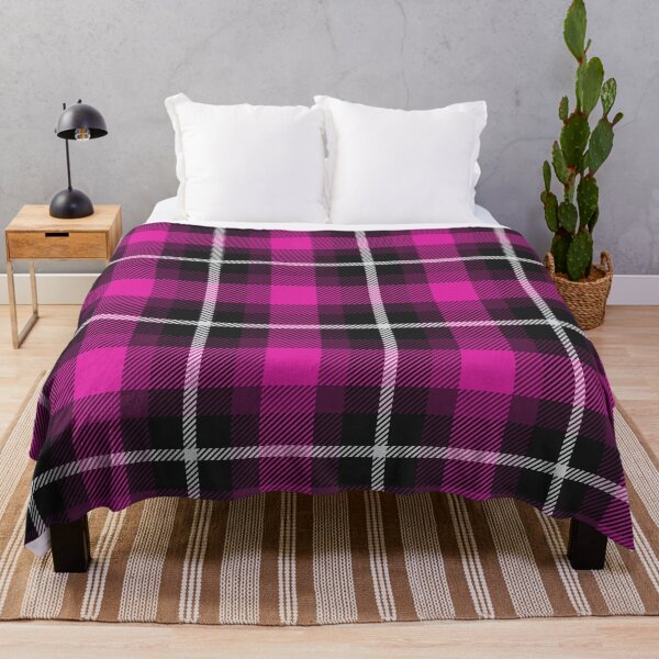 Item preview, Black Twill Plaid Tartan Magenta Fuchsia  designed and sold by GrumpyBoobsArt.