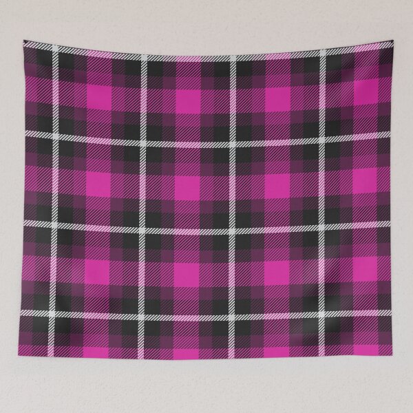Item preview, Black Twill Plaid Tartan Magenta Fuchsia  designed and sold by GrumpyBoobsArt.