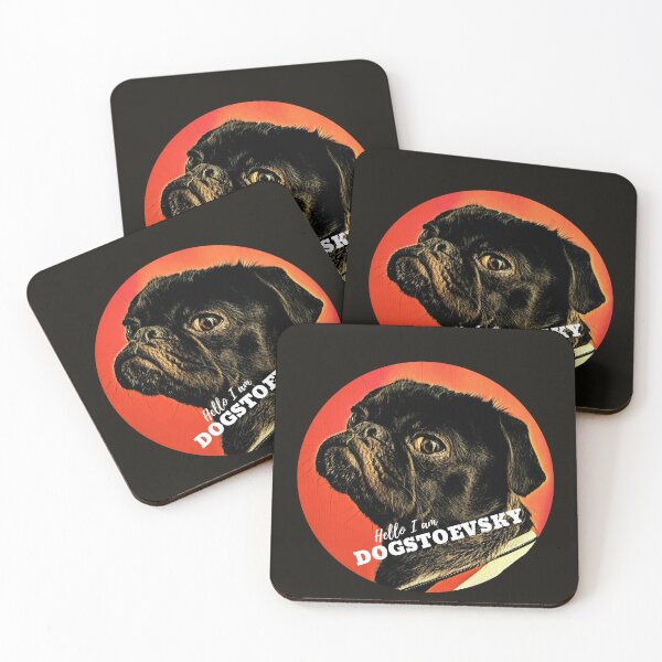 Item preview, Hello My Name Is Dogstoevsky Dostoevsky inspired Pug Pup Funny Illustration artwork designed and sold by conceptDVS.