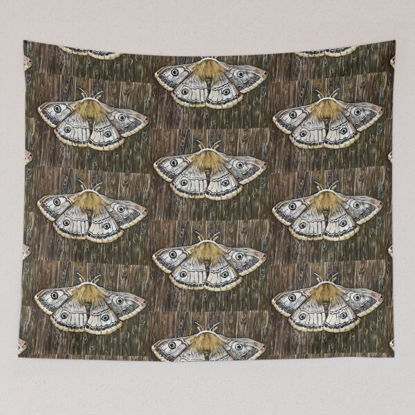 Item preview, Emporer Moth / Moth on Wood / Wood Moth / Woodgrain /  designed and sold by artenvironments.