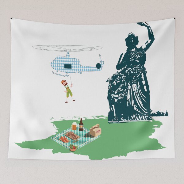 Item preview, A Bavarian rappels down for a picnic designed and sold by MaLe87creative.