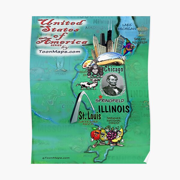 Poster Carte Amusante De La Floride Par Kevinmiddleton Redbubble