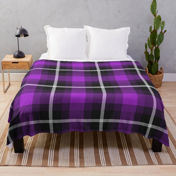 Item preview, Black Twill Plaid Tartan Poppin' Purple designed and sold by GrumpyBoobsArt.